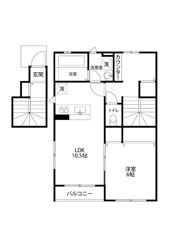 プルメリアB 202号室 間取り