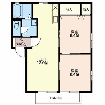 シャーメゾンランブルA 102号室 間取り
