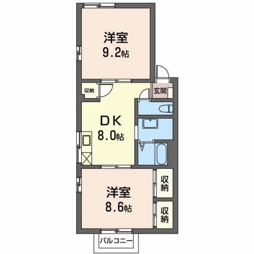 アークプラザ　B 102号室 間取り