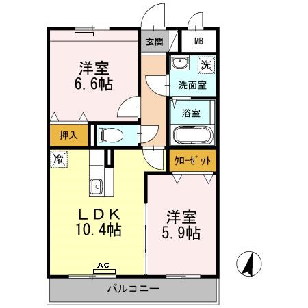 ウィステリアⅡ 306号室 間取り