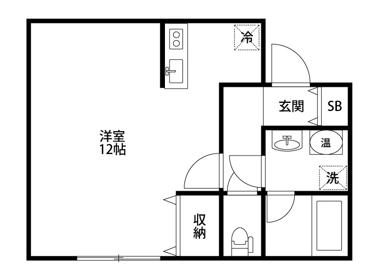 柳都ハイツ東堀 1-E号室 間取り
