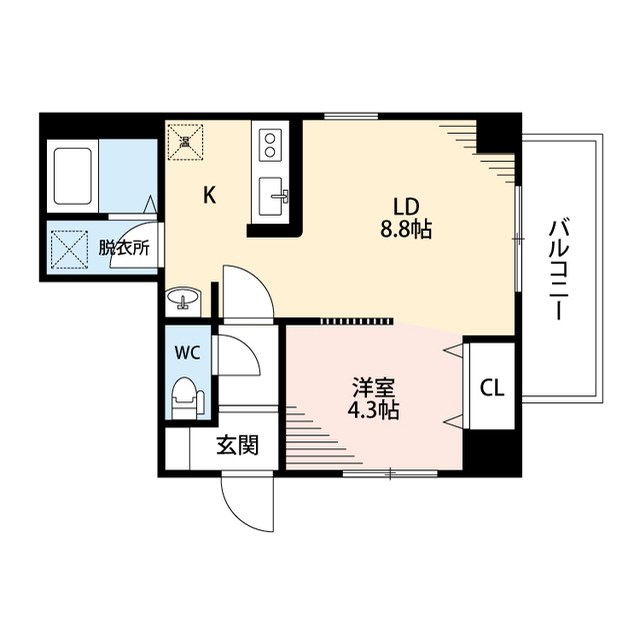 ブラスト万代 801号室 間取り