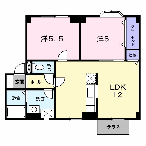 プラドール田川 103号室 間取り