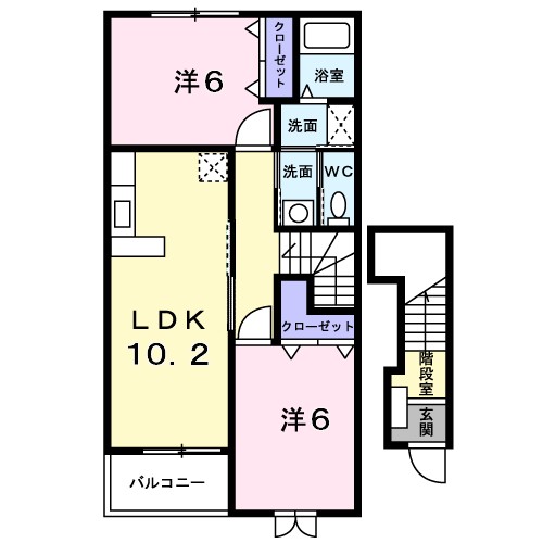 ビューレインボーⅢ 201号室 間取り