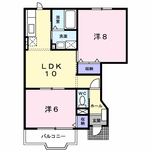 アイリスコートＢ 102号室 間取り