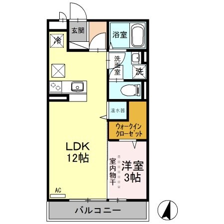 フローラ B102号室 間取り