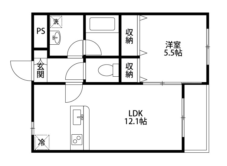 グランフィル紫竹山 208号室 間取り