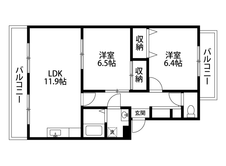 グランディール緑町 103号室 間取り