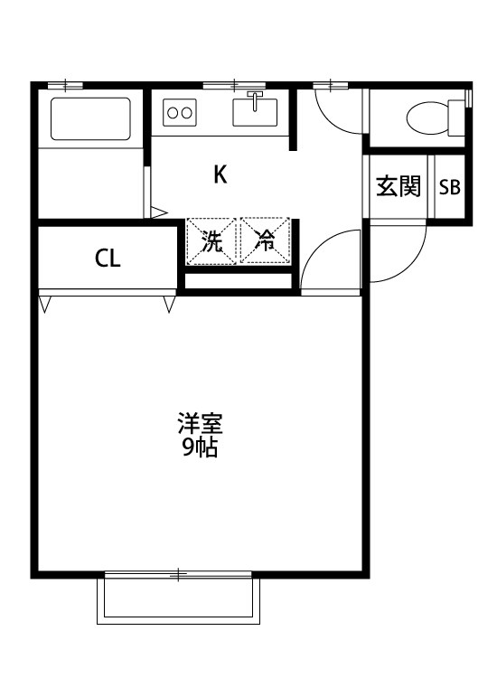 カムールヒロA 201号室 間取り