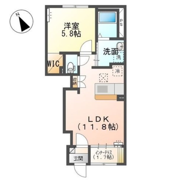 アクアサイド 105号室 間取り