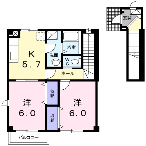 グリーン・ストリーム 204号室 間取り