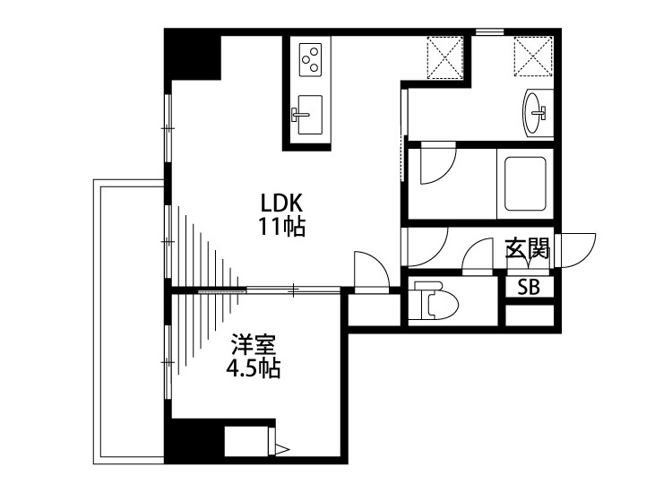 BUENA万代１丁目 間取り図