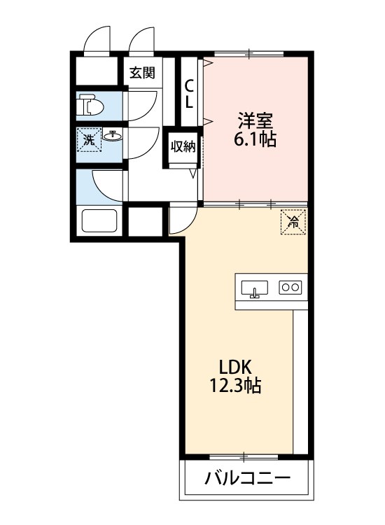 ホポロ大形本町 208号室 間取り