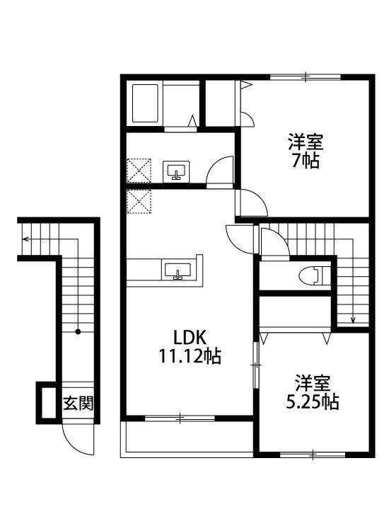 フレーズⅠ 202号室 間取り