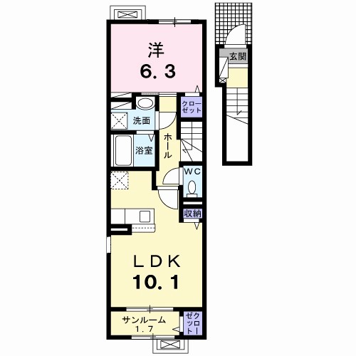 グランアベリア 204号室 間取り
