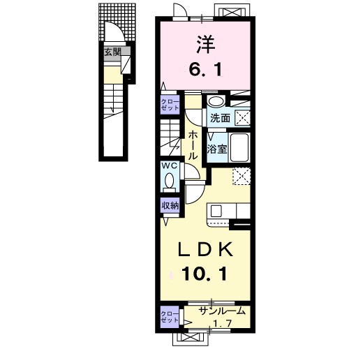 グランアベリア 202号室 間取り