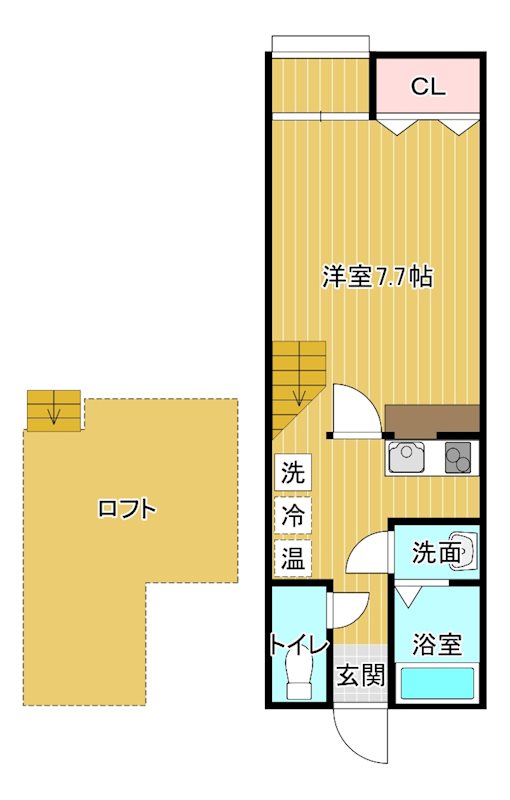 ｸｴｽﾄY 106号室 間取り