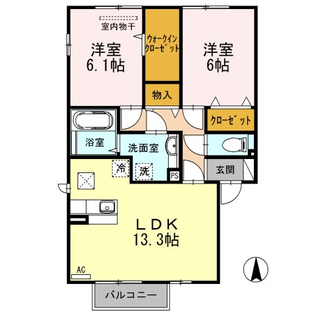 なごみC 101号室 間取り