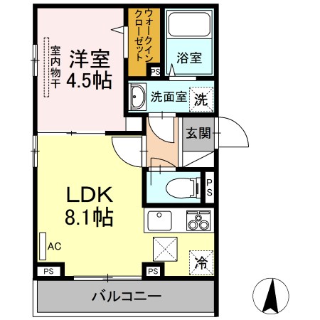 クロノス天神 101号室 間取り