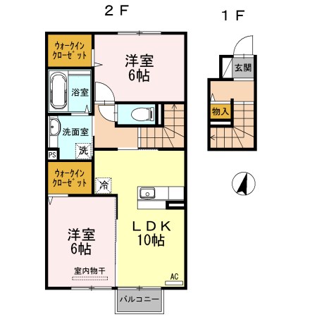 クローバーハウスE 202号室 間取り