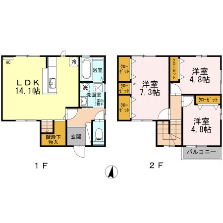神道寺メゾネット1 間取り
