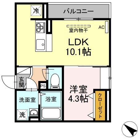 コルマール 101号室 間取り