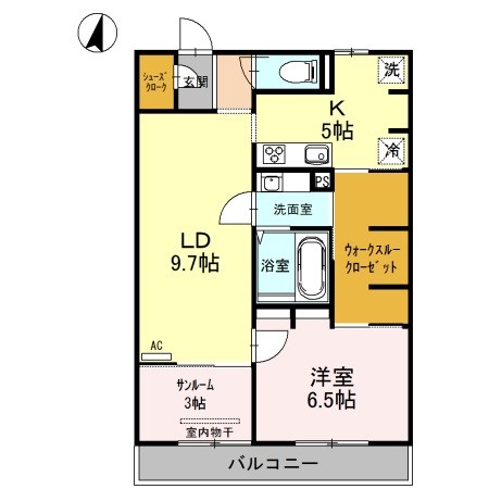 Sky Terrace　Ⅰ 305号室 間取り