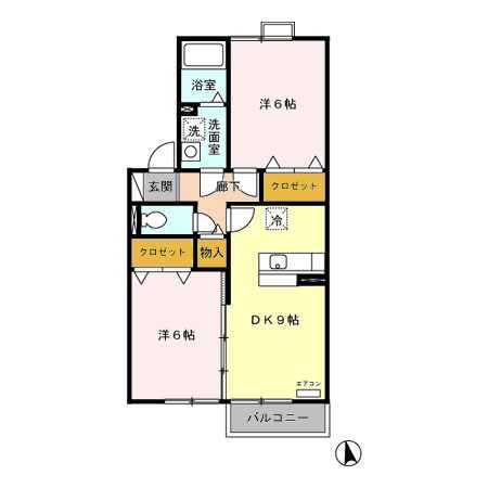 ウィステリア 203号室 間取り