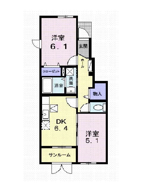 ラヴェルⅠ 103号室 間取り