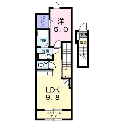 ムーランゼⅡ 203号室 間取り