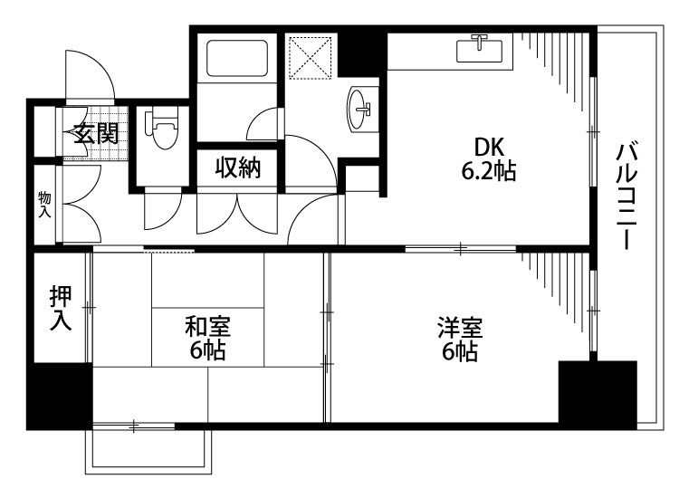 アクシス駅南ウエスト 401号室 間取り