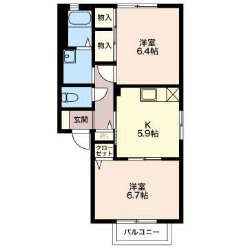 グリーンヒル8 202号室 間取り