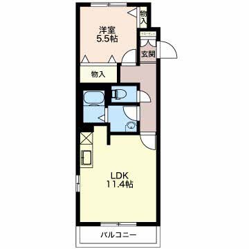 ベレオ南笹口Ⅰ 203号室 間取り