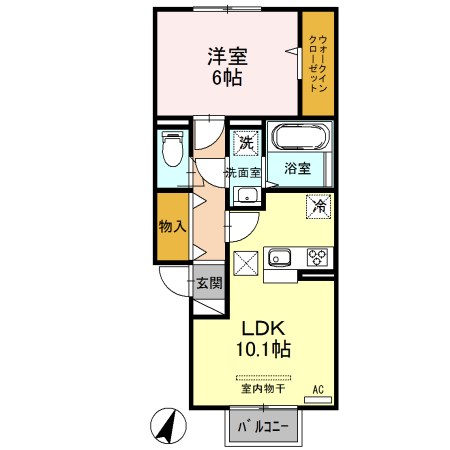 エスぺラール 102号室 間取り