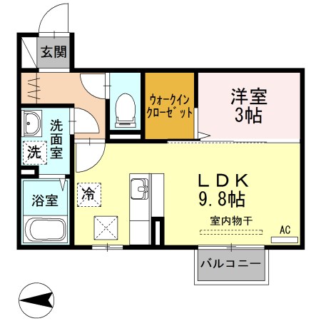 ソレイユ　ルバンⅢ 105号室 間取り