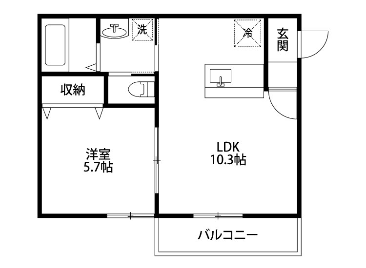 フラットピット A号室 間取り
