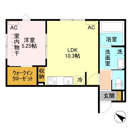 イニエ上大川前通 101号室 間取り