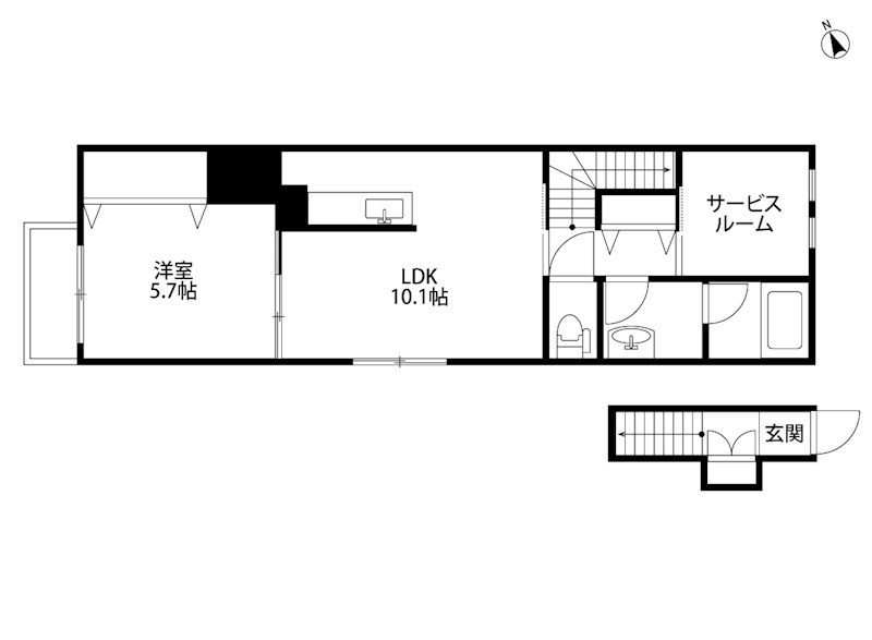 花鳥苑ヴィラⅠ 201号室 間取り