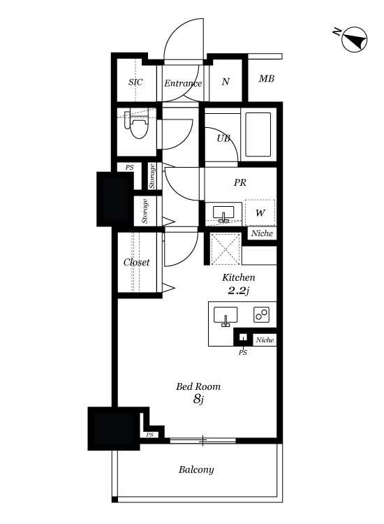 ロイヤルパークスER万代 605号室 間取り