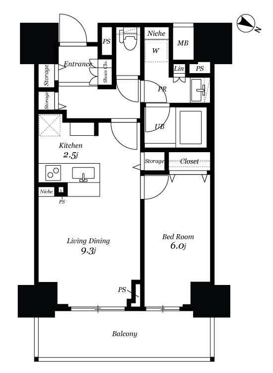 ロイヤルパークスER万代 間取り図