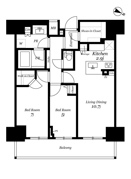 ロイヤルパークスER万代 間取り図
