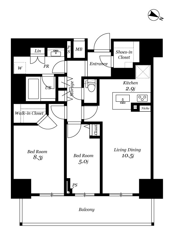 ロイヤルパークスER万代 間取り図