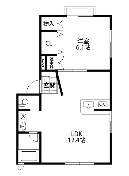 アイビス坂井東 202号室 間取り