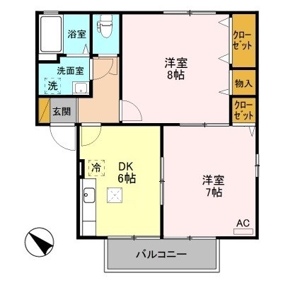 ハピネスクローバー 102号室 間取り