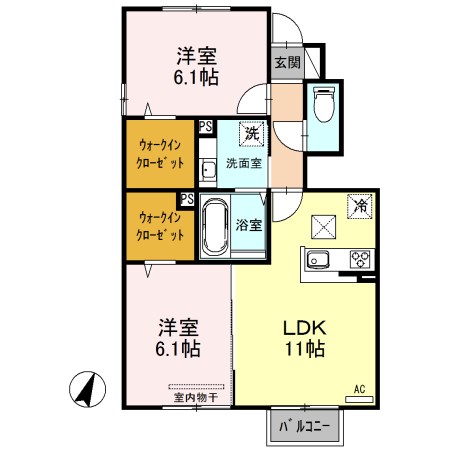 サンクレイン  105号室 間取り