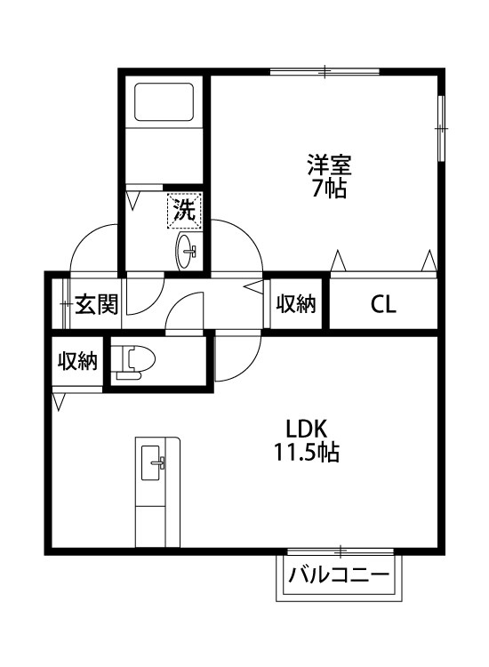 グレイス 103号室 間取り