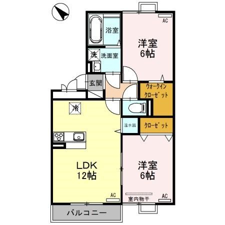 コンフォール亀田向陽 301号室 間取り