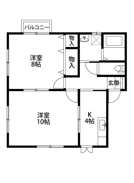 アンジュー 201号室 間取り