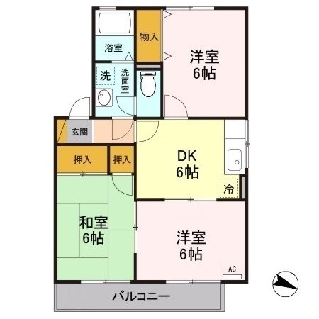 ウォーター・シールド  C201号室 間取り