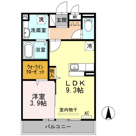 ＥＴＥＲＮＡ　ＥＡＳＴ 205号室 間取り